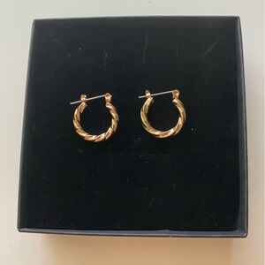 Gold Twisted Hoop Earrings